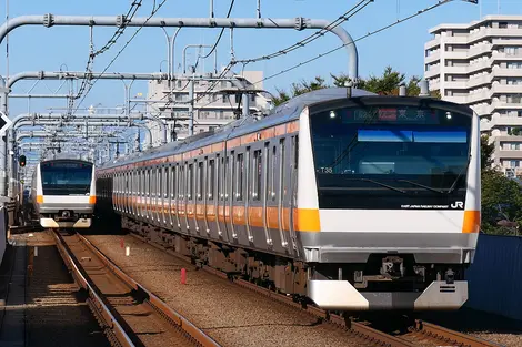 JR Chuo Line Train going from Shinjuku